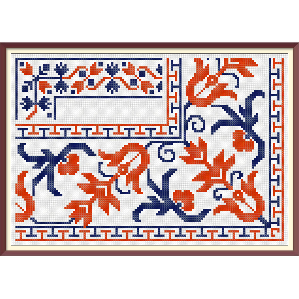 Borders - Cross Stitch Pattern - Corners, Inserts and General Motifs - Antique Sampler PDF Counted Vintage Pattern - Reproduction of 19th century (2).jpg