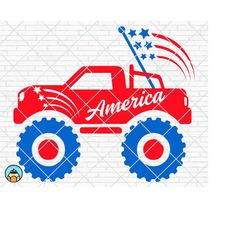 patriotic monster truck svg, 4th of july svg, 4th of july truck, boys svg, patriotic truck svg, shirt design, silhouette