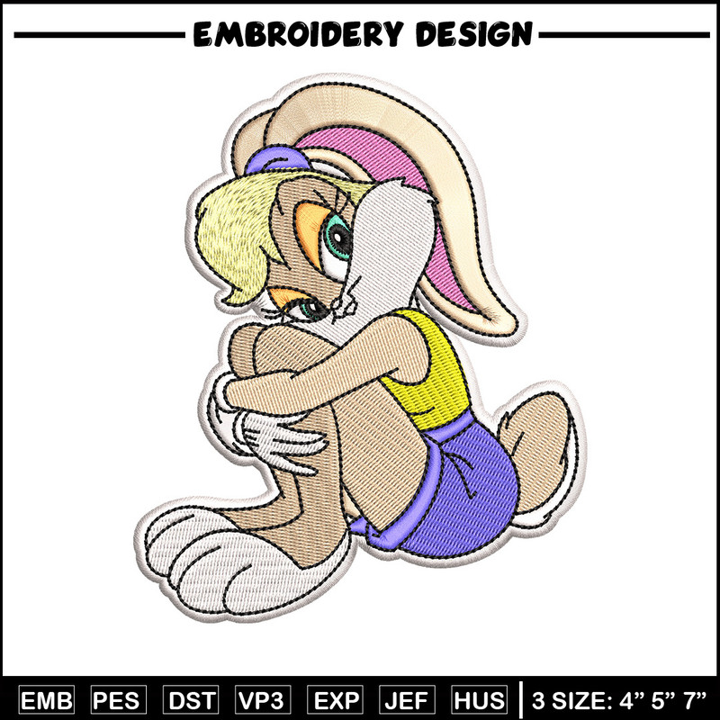 Bunny lady embroidery design, Cartoon embroidery, Embroidery file, Embroidery shirt, Emb design, Digital download.jpg