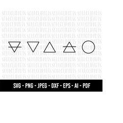 cod579-four elements svg, 4 elements symbols, four elements template, water svg, earth svg, air svg, fire svg /commercia