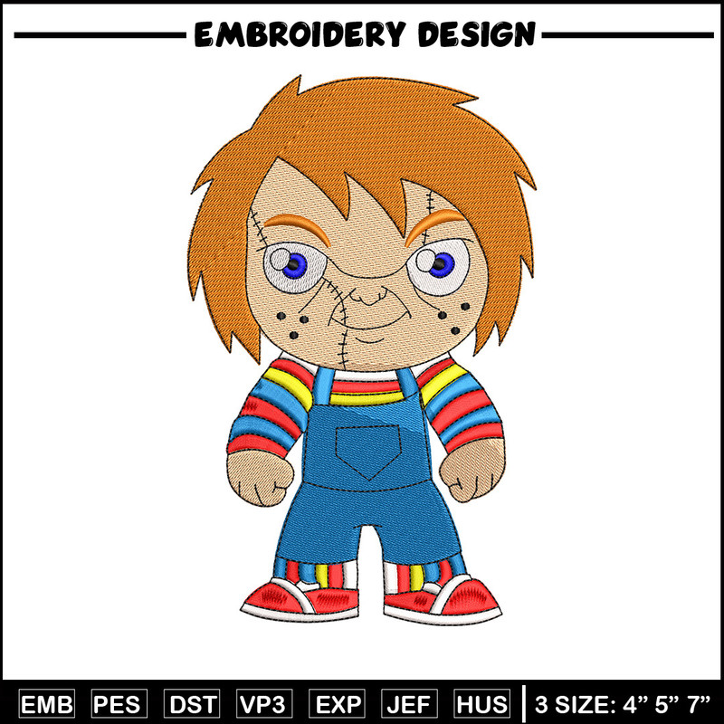 Chucky chibi embroidery design, Horror embroidery, Embroidery file,Embroidery shirt, Emb design, Digital download.jpg