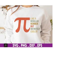like a regular number but infinitely cooler svg, happy pi day svg, math teacher svg, math lover svg, 3.14, mathematics s