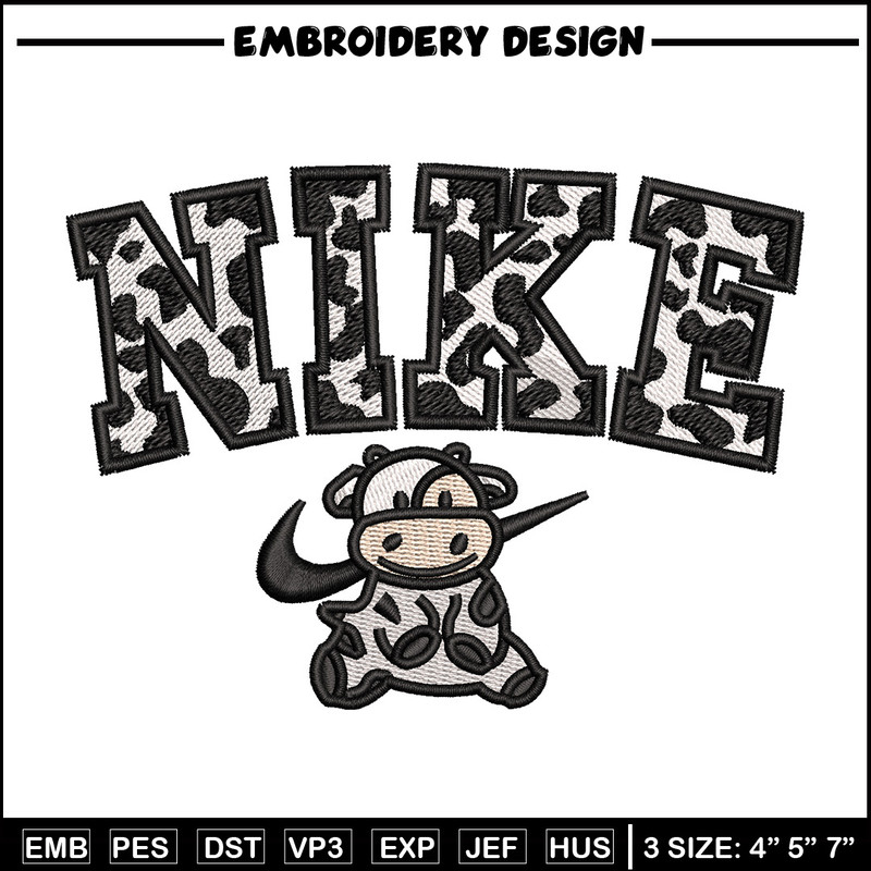 Dairy cow x nike embroidery design, Cow embroidery, Nike design, Embroidery shirt, Embroidery file, Digital download.jpg