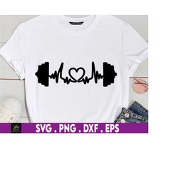 heartbeat barbell svg, dumbbell svg, barbell svg, dumbbell svg cricut, weightlifter svg, crossfit svg, weight hand dumbb