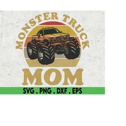 vintage monster truck mom svg, monster truck lover gifts, crushes cars svg, monster truck racing svg, monster truck jams