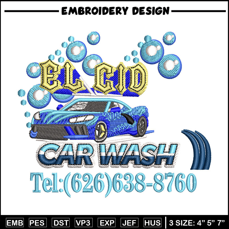 El cid car wash embroidery design, Logo embroidery, Embroidery file,Embroidery shirt, Emb design, Digital download.jpg