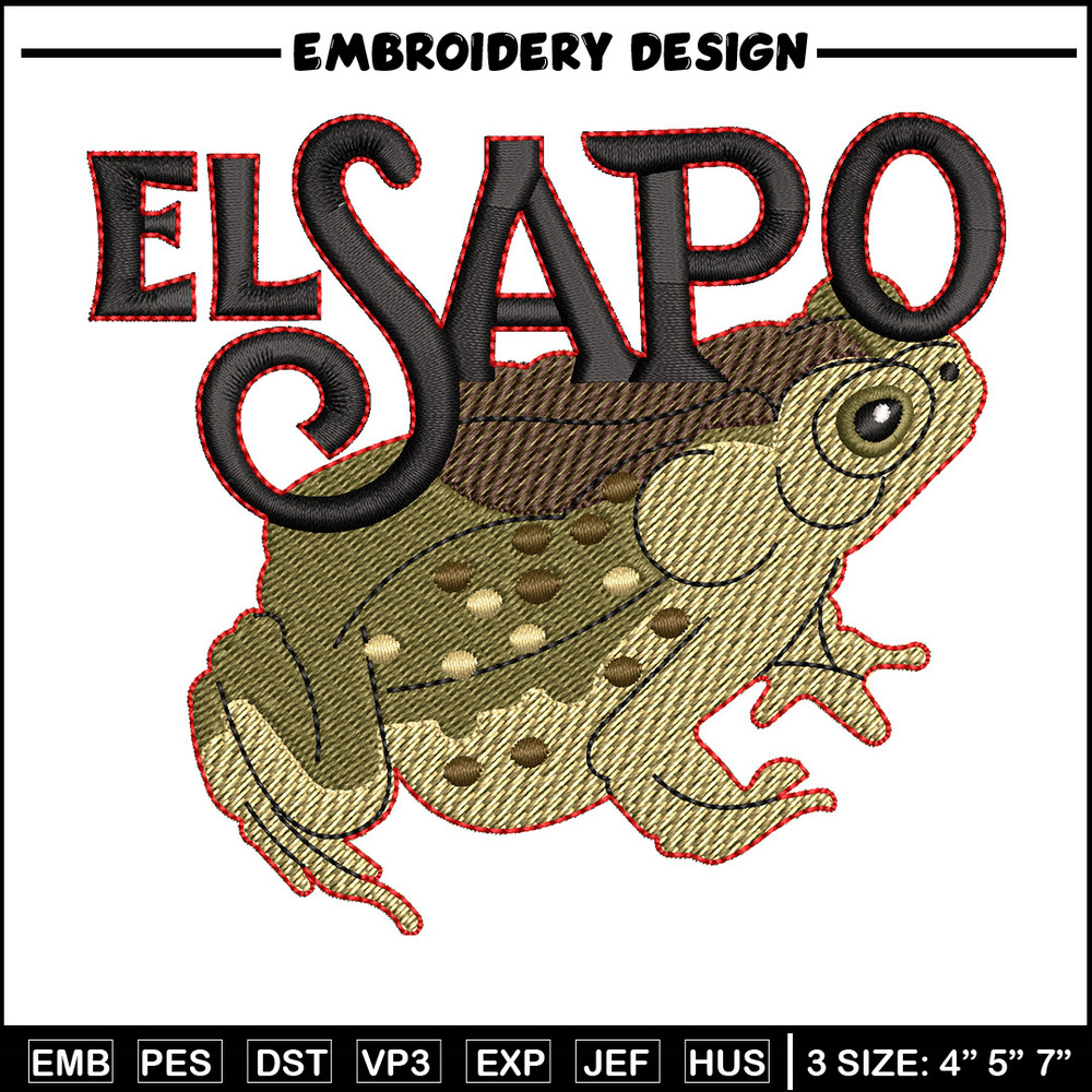 El sapo embroidery design, Logo embroidery, Embroidery file,Embroidery shirt, Emb design, Digital download.jpg