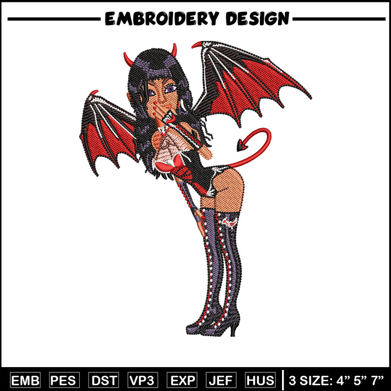 Evil girl embroidery design, Evil girl embroidery, Embroidery file,Embroidery shirt, Emb design, Digital download.jpg