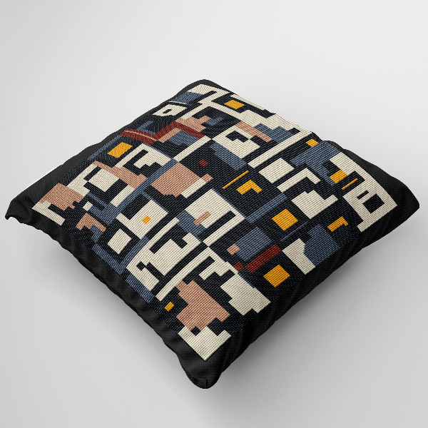 modern cross stitch pattern cushion