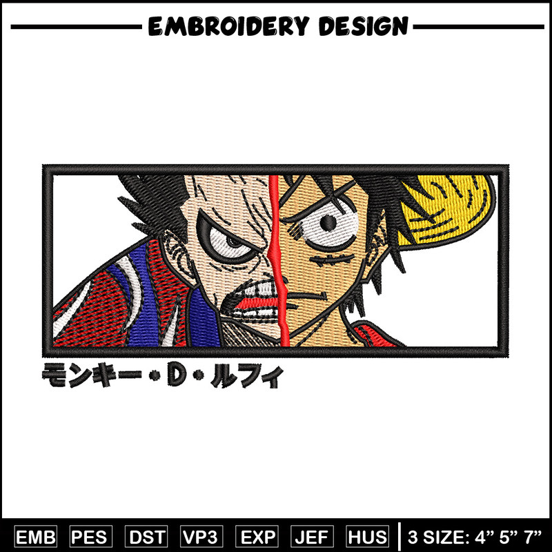 Luffy gear 4 embroidery design, One piece embroidery, Embroidery file, Embroidery shirt, Emb design, Digital download.jpg