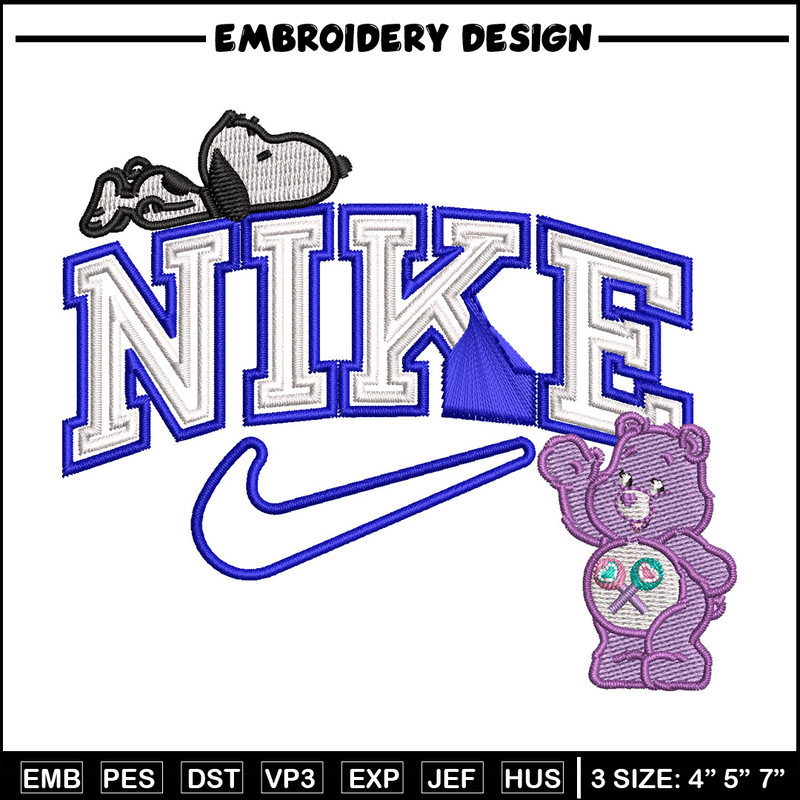 Nike bear dog embroidery design, Cartoon embroidery, Nike design, Embroidery shirt, Embroidery file,Digital download.jpg
