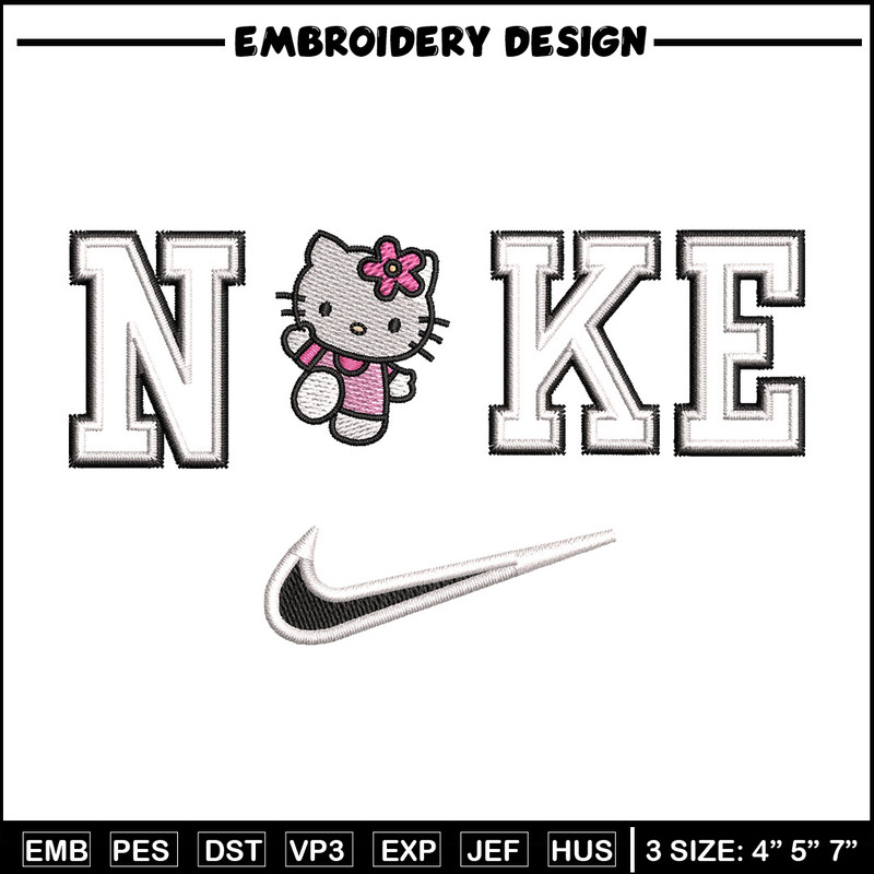 Nike kitty embroidery design, Hello kitty embroidery, Emb design, Embroidery shirt, Embroidery file, Digital download.jpg