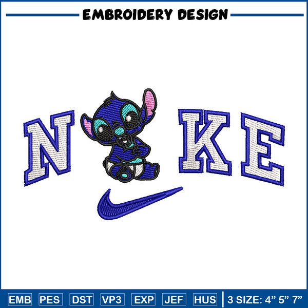 Nike stitch baby embroidery design, Stitch embroidery, Nike design, Embroidery file,Embroidery shirt, Digital download.jpg