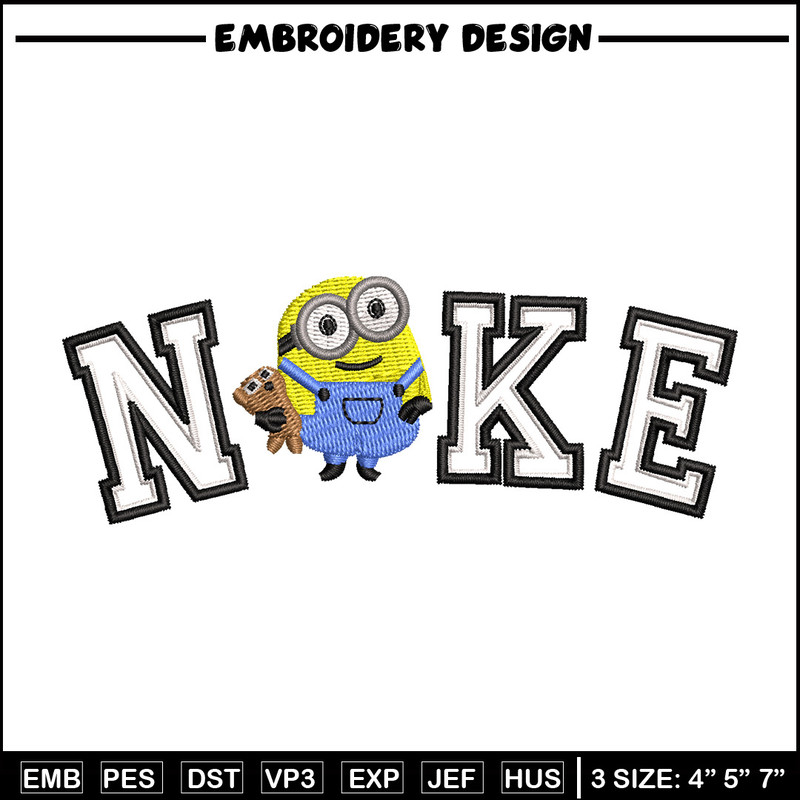 Nike minion embroidery design, Minion embroidery, Nike design, Embroidery shirt, Embroidery file, Digital download.jpg