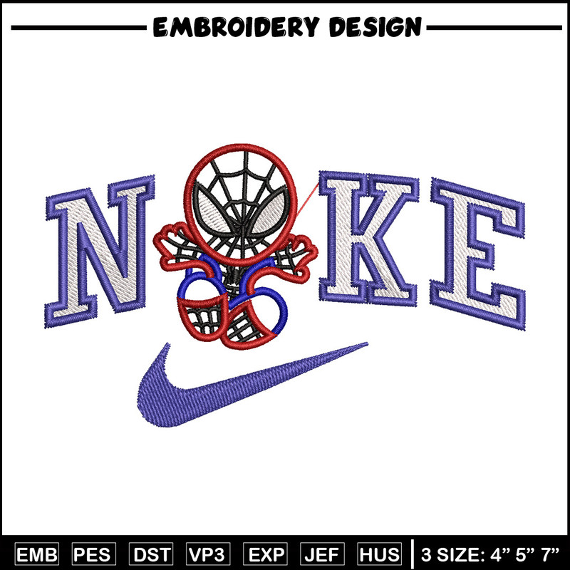 Nike spiderman embroidery design, Marvel embroidery, Nike design, Embroidery file,Embroidery shirt, Digital download.jpg