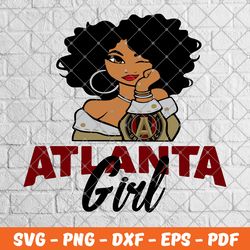 Atlanta Falcons girl, girl MLS logo Svg, MLS lover svg, Afro svg, Football Teams svg, Sport Teams, MLS logo svg, Cricut,