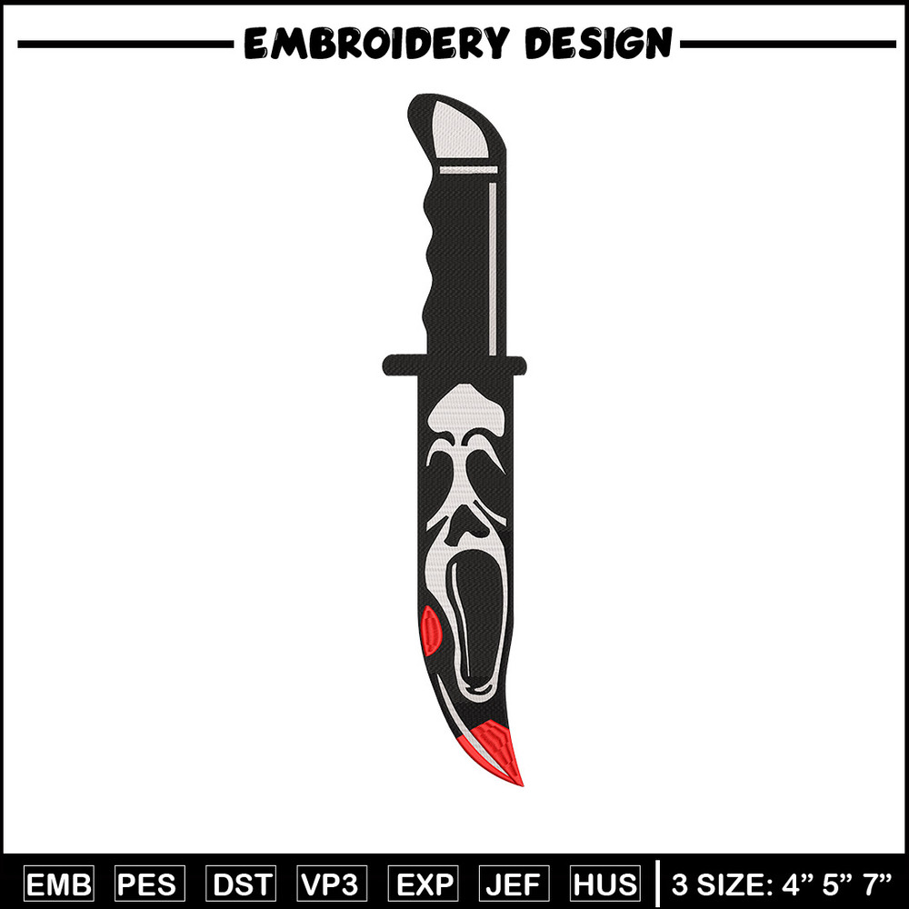 Knife ghost embroidery design, Horror embroidery, Embroidery file,Embroidery shirt, Emb design, Digital download.jpg