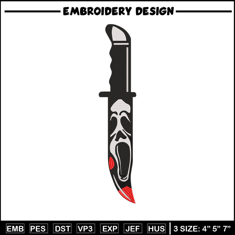 Knife ghost embroidery design, Horror embroidery, Embroidery file,Embroidery shirt, Emb design, Digital download.jpg
