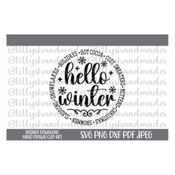 Hello Winter Svg, Hello Winter Png, Winter Shirt Svg, Winter Sign Svg, Welcome Winter Svg, Winter Svg Designs, Sweater W