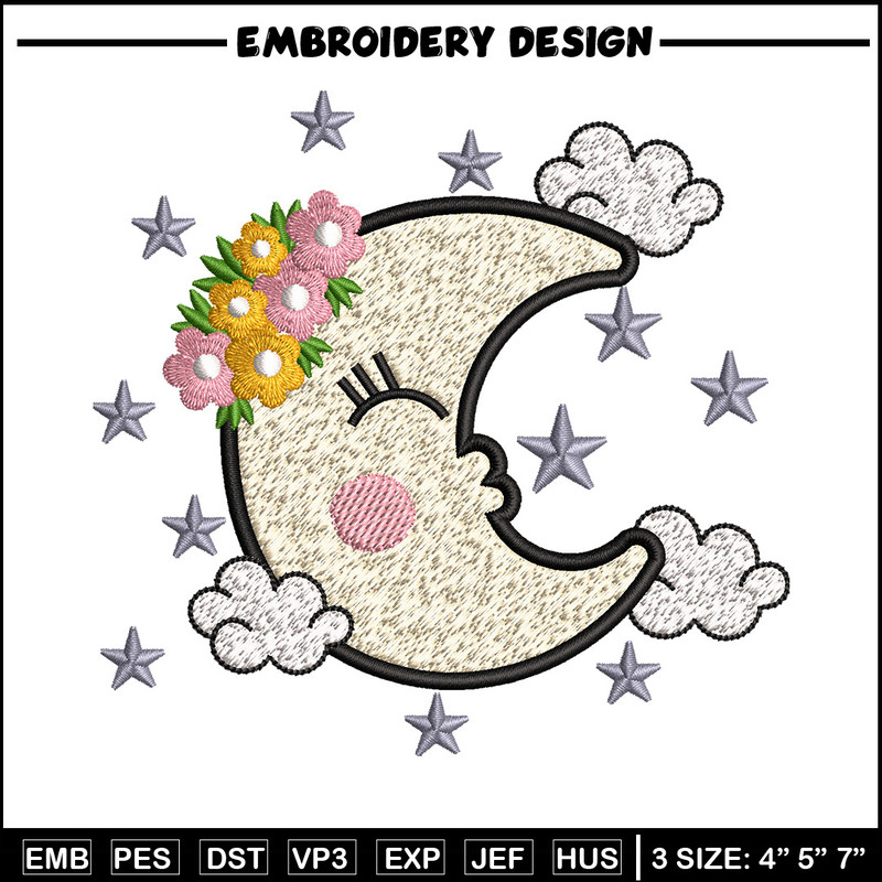 Moon cute embroidery design, Moon embroidery, Embroidery file, Embroidery shirt, Emb design, Digital download.jpg