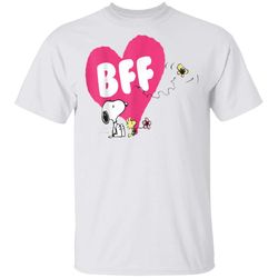 peanuts snoopy and woodstock bff heart t-shirt