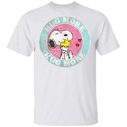peanuts snoopy and woodstock hug more t-shirt