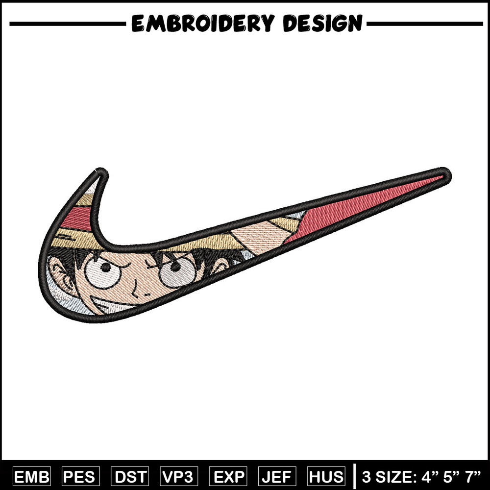 Nike luffy smile embroidery design, One piece embroidery,Nike design,Embroidery shirt, Embroidery file, Digital download.jpg