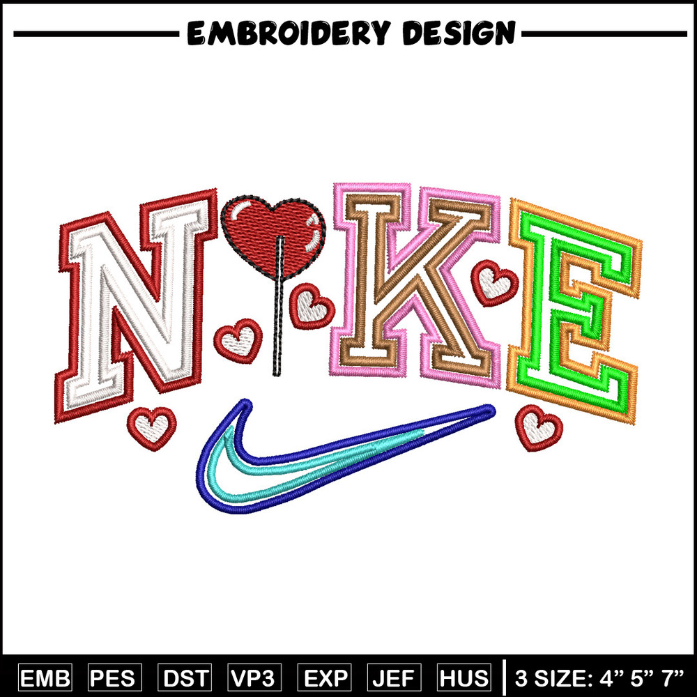 Nike red heart embroidery design, Logo embroidery, Nike design, Embroidery shirt, Embroidery file, Digital download.jpg