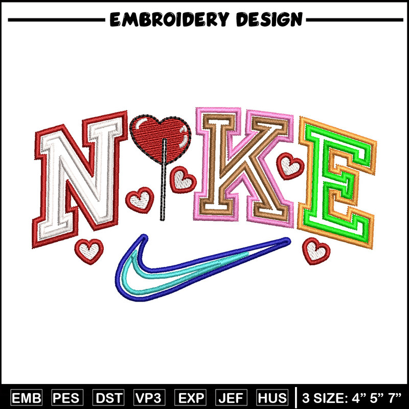 Nike red heart embroidery design, Logo embroidery, Nike design, Embroidery shirt, Embroidery file, Digital download.jpg