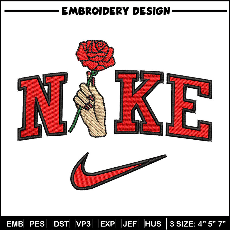 Nike red rose embroidery design, Nike embroidery, Embroidery file, Embroidery shirt, Emb design, Digital download.jpg