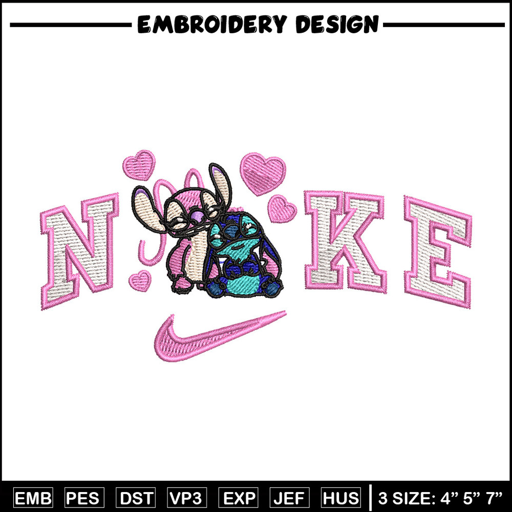 Nike stitch love embroidery design, Stitch embroidery, Nike design, Embroidery file,Embroidery shirt, Digital download.jpg