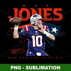 Football Sublimation PNG Digital Download - Mac Jones Quarterback Art Print - Perfect for Fans and Decor