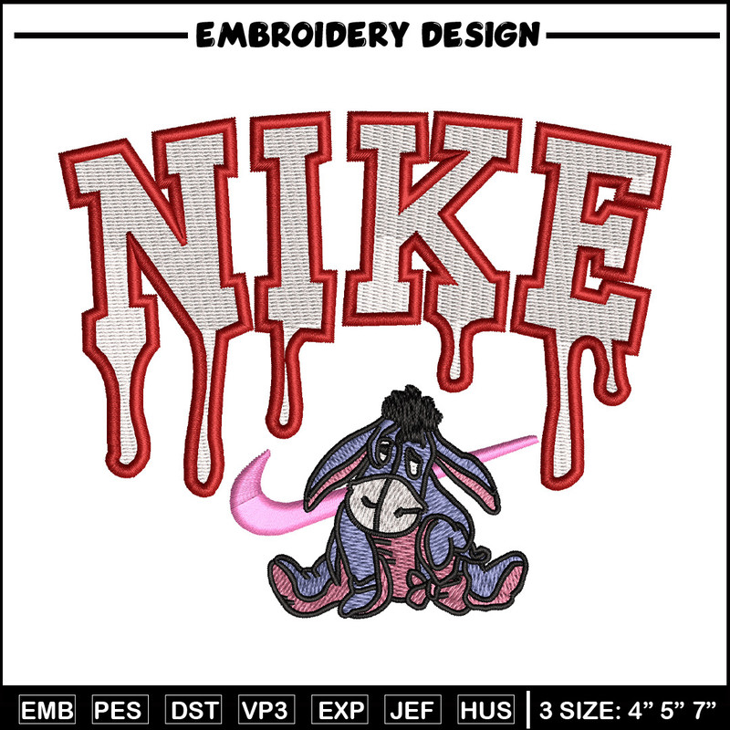 Nike x donkey embroidery design, Eeyore embroidery, Nike design, Embroidery shirt, Embroidery file, Digital download.jpg