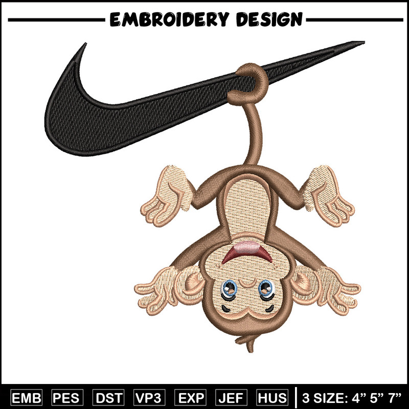 Nike x monkey embroidery design, Monkey embroidery, Nike design, Embroidery shirt, Embroidery file, Digital download.jpg