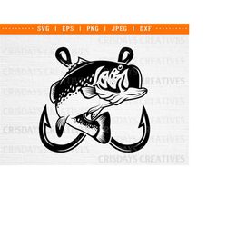 cross hook bass svg| bass svg| fishing svg| hook and bass svg| bass fishing svg| bass png| bass vector| cross hook| bas