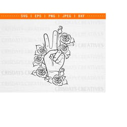 peace flower png, peace flower, peace hand sign svg, cute peace hand sign floral svg, peace symbol svg, floral peace sig