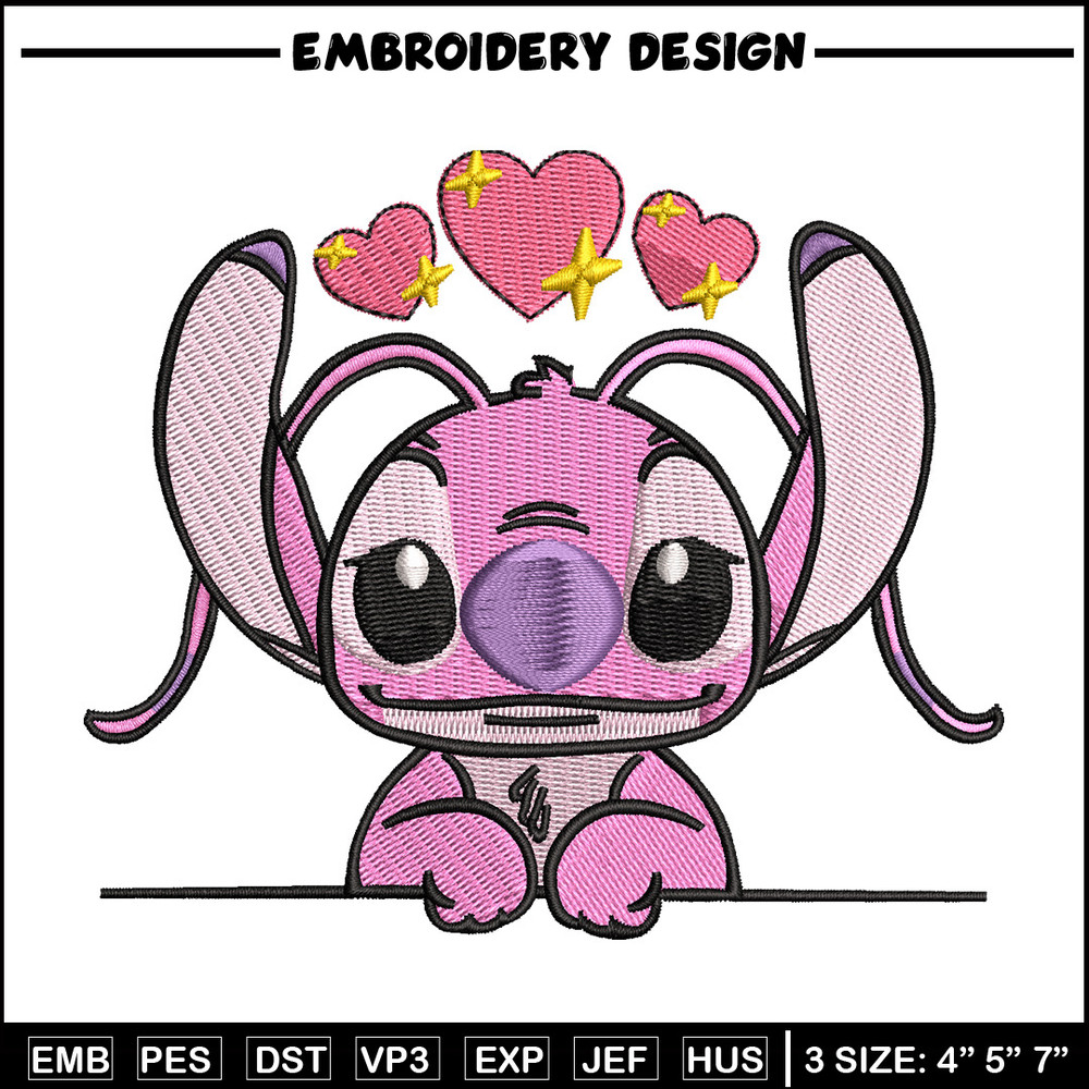 Pink stitch embroidery design, Stitch embroidery, Emb design, Embroidery shirt, Embroidery file, Digital download.jpg