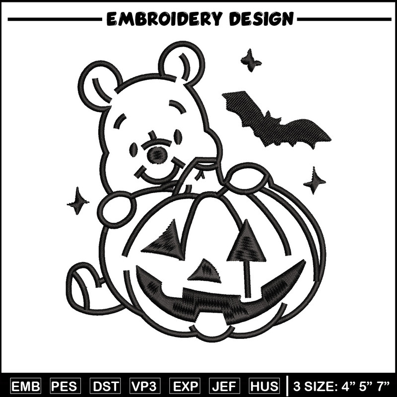 Pooh pumpkin embroidery design, Pooh embroidery, Embroidery file, Embroidery shirt, Emb design, Digital download.jpg