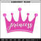 Princess crown embroidery design, Princess embroidery, Emb design, Embroidery shirt, Embroidery file, Digital download.jpg