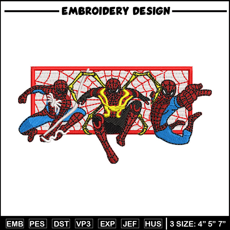 Spiderman box embroidery design, Spiderman embroidery, Emb design, Embroidery shirt, Embroidery file, Digital download.jpg