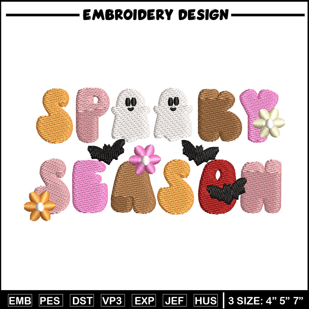 Spooky season embroidery design, Spooky embroidery, Embroidery file, Embroidery shirt, Emb design, Digital download.jpg