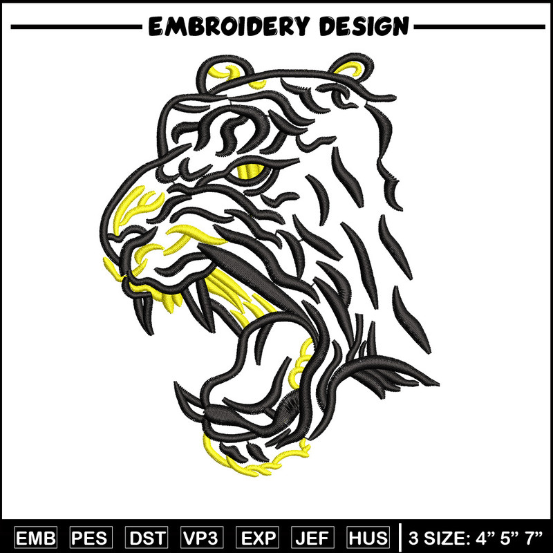Tiger face embroidery design, Tiger embroidery, Emb design, Embroidery shirt, Embroidery file, Digital download.jpg