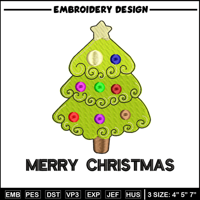 Tree chrismas embroidery design, Chrismas embroidery, Embroidery file, Embroidery shirt, Emb design,Digital download.jpg