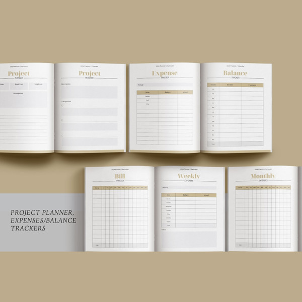 2024 Planner template, 2024 Monthly calendar template, Editable Canva template (7).jpg