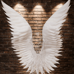 Angelic wings white costume for pregnancy photo shoot, motherhood photo project, Wings cosplay, Angel wings adult