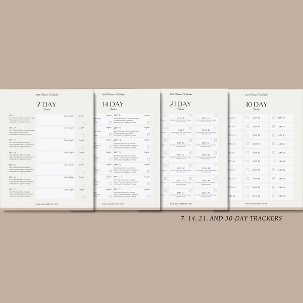 Editable Planner 2024 template, 2024 Monthly calendar template, Canva template (8).jpg