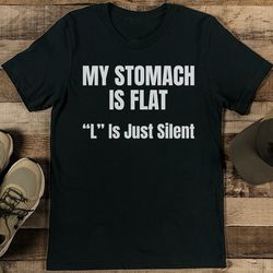 my stomach is flat tee