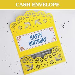 Money cash envelope svg | Papel picado ornament | Mexican gift envelope template