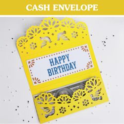 money cash envelope svg | papel picado ornament | mexican gift envelope template