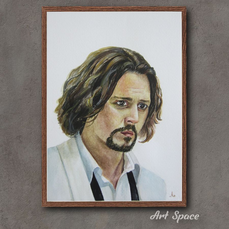 Portrait-Johnny Depp-Muzhskoye Portrait-known face-male-male-hearth watercolor-handmade-2.jpg